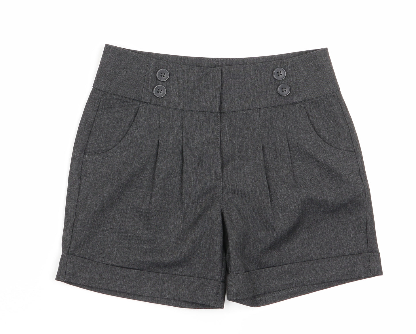 Next School Girls Grey   Chino Shorts Size 7 Years - School Shorts