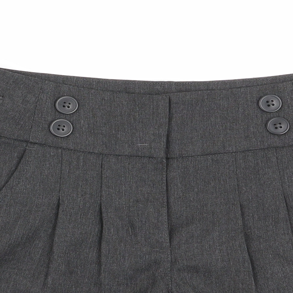 Next School Girls Grey   Chino Shorts Size 7 Years - School Shorts