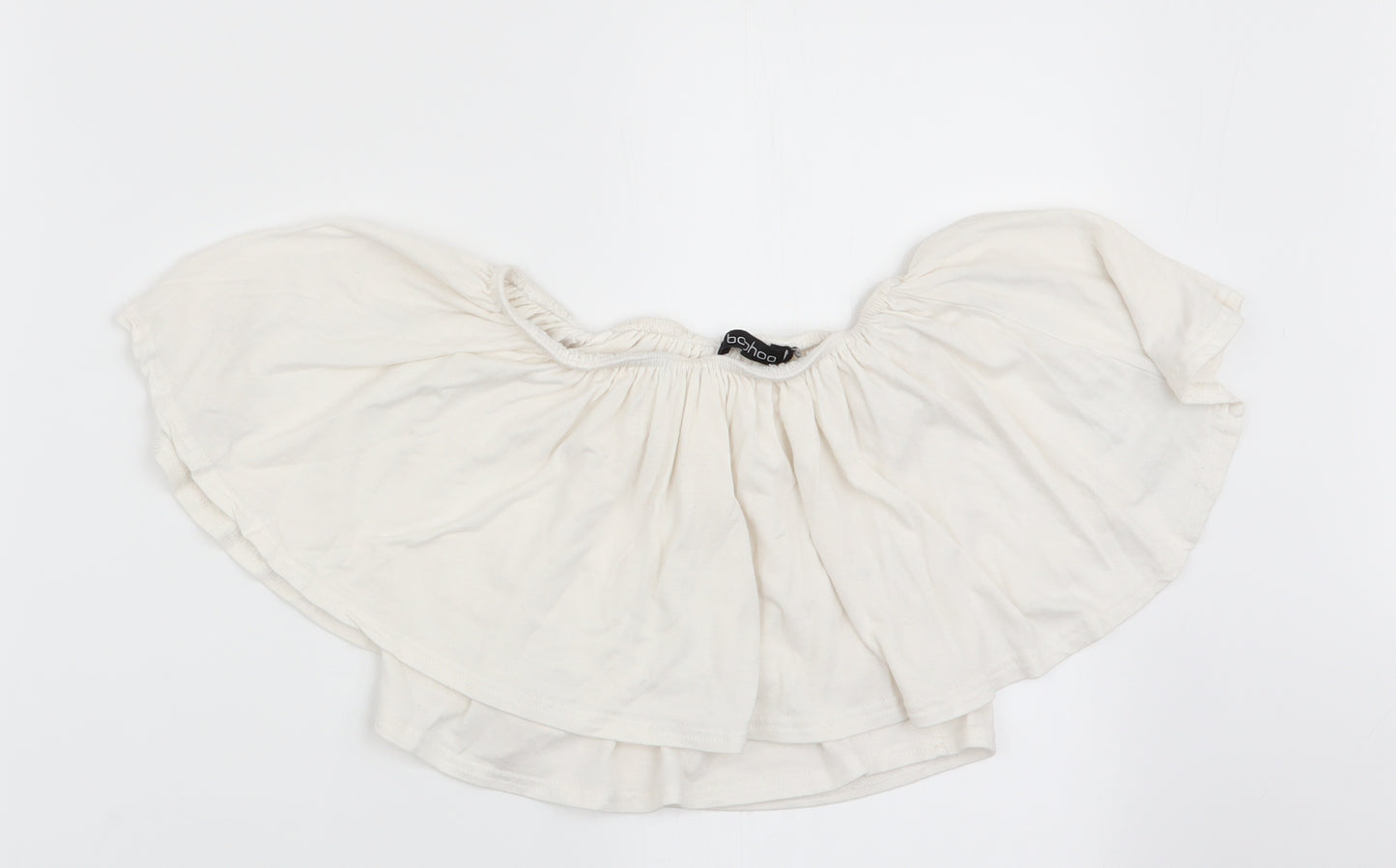 Boohoo Womens Ivory   Cropped T-Shirt Size 6