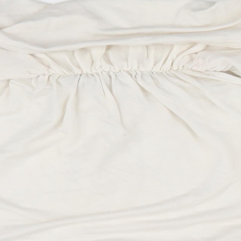 Boohoo Womens Ivory   Cropped T-Shirt Size 6