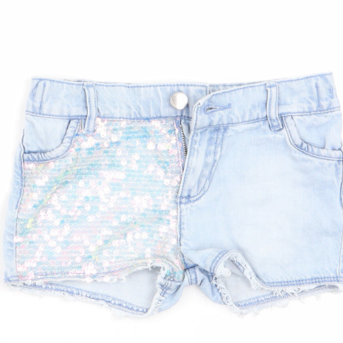 Florence and Fred Girls Blue   Hot Pants Shorts Size 5-6 Years - Distressed look