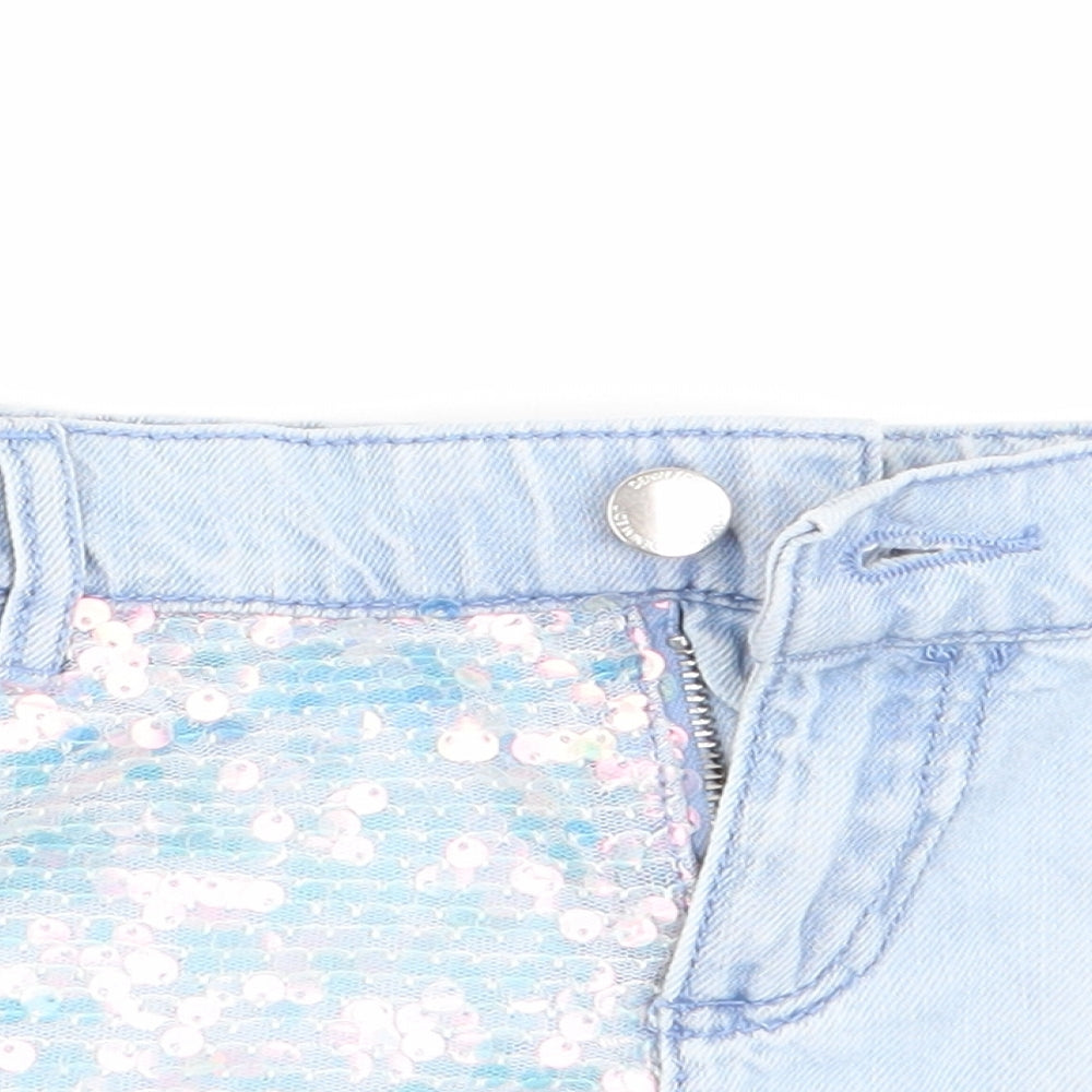 Florence and Fred Girls Blue   Hot Pants Shorts Size 5-6 Years - Distressed look