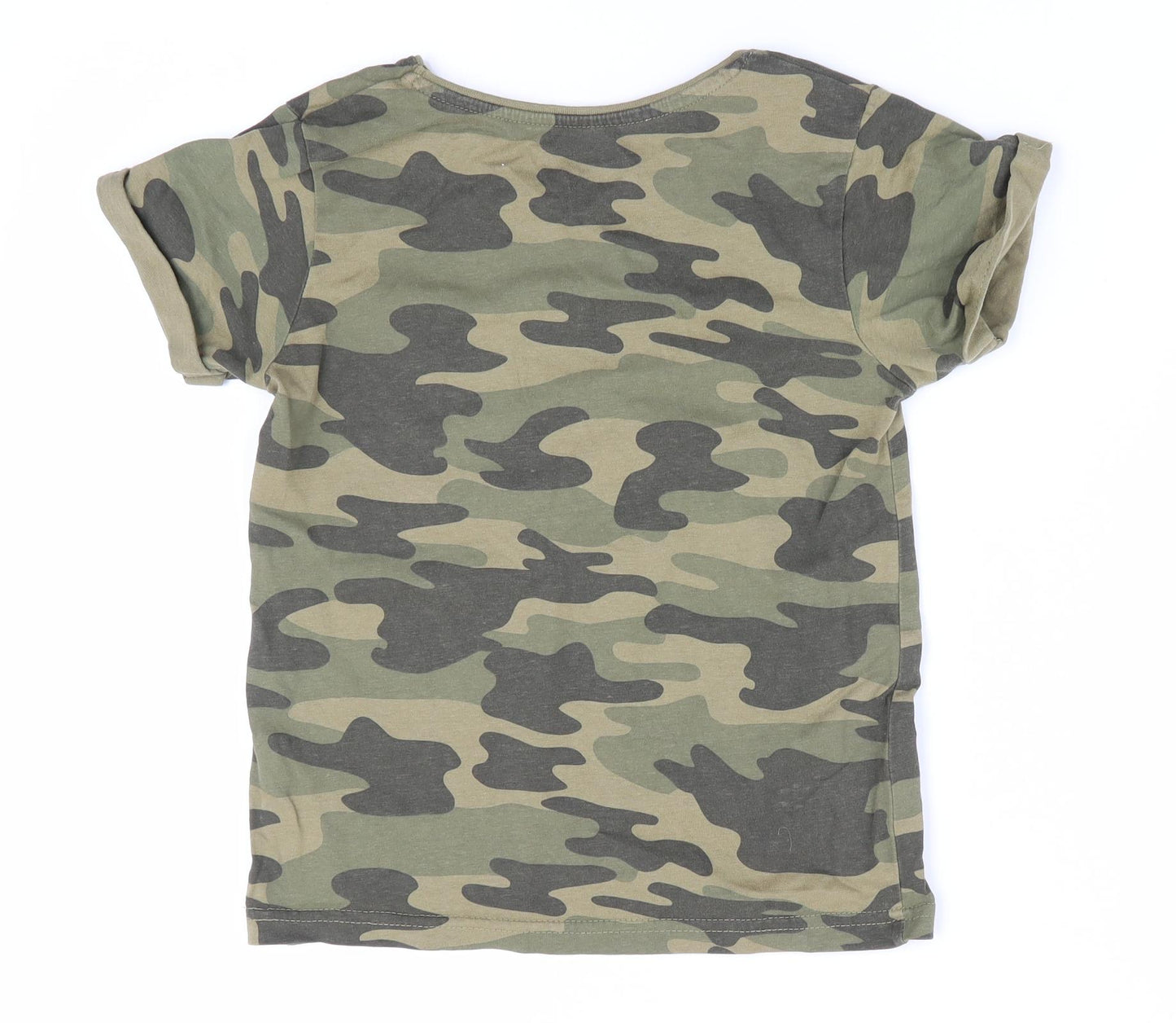 Primark Girls Green Camouflage  Basic T-Shirt Size 7-8 Years  - just be yourself