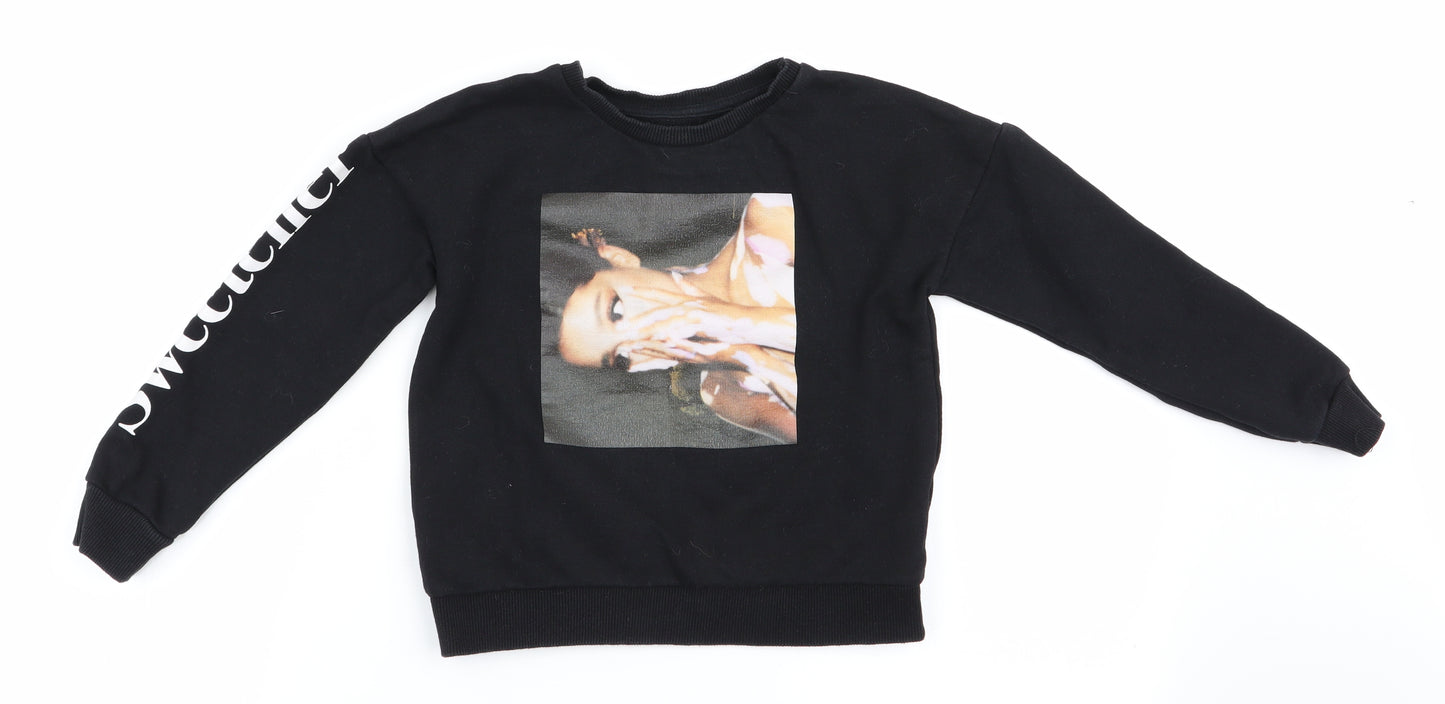 Ariana Grande Girls Black   Pullover Sweatshirt Size 7-8 Years  - Sweetener