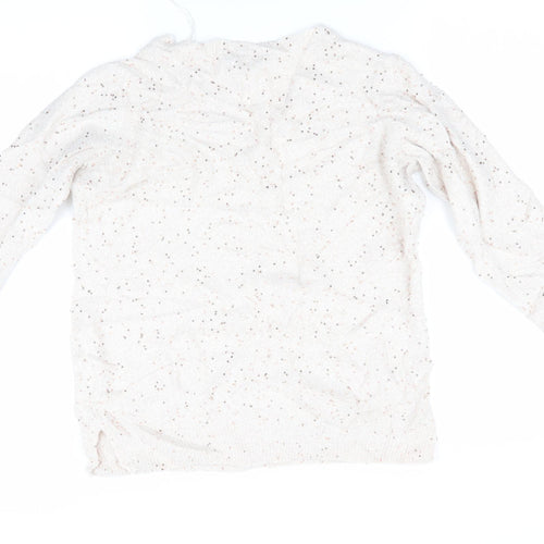 Peacocks Womens Beige   Pullover Jumper Size S  - Sequins all over