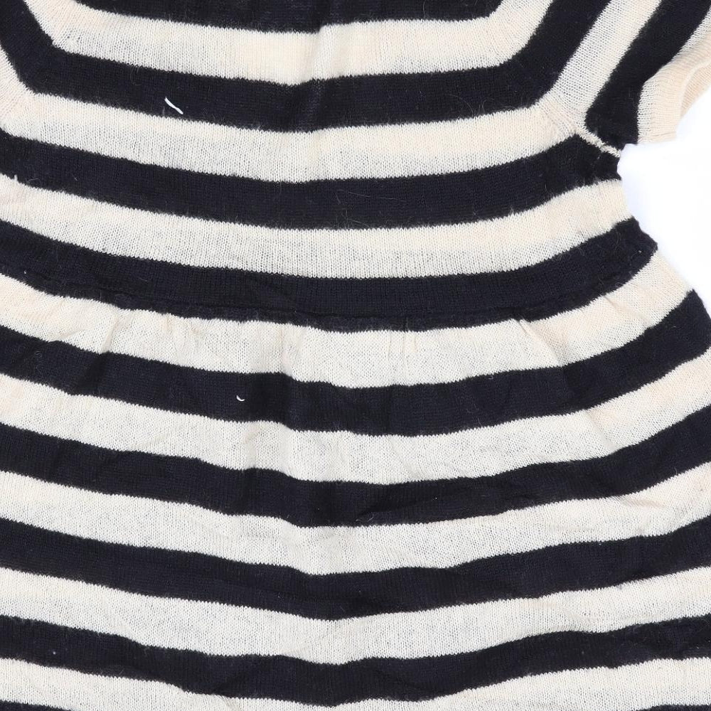 Forever Womens Black Striped  Pullover Jumper Size S
