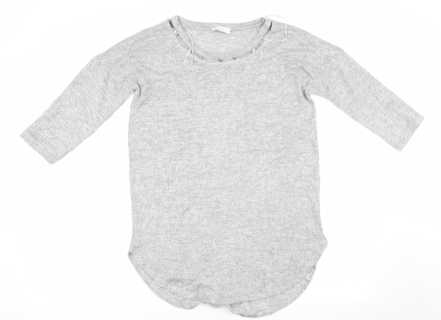 Papaya Womens Grey   Pullover Jumper Size S  - Detail neck