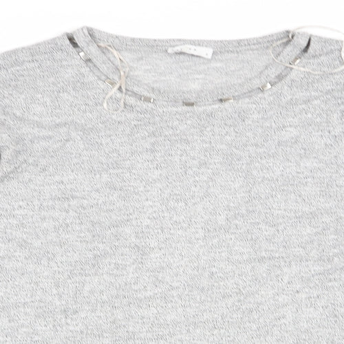 Papaya Womens Grey   Pullover Jumper Size S  - Detail neck