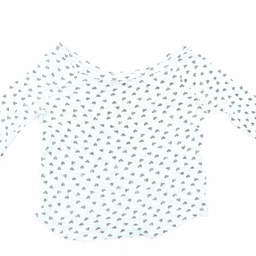 New Look Womens Green   Pullover Jumper Size 8  - heart print