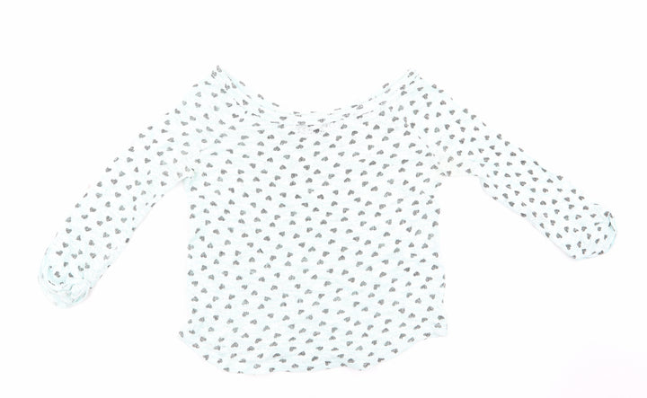 New Look Womens Green Pullover Jumper Size 8 - heart print