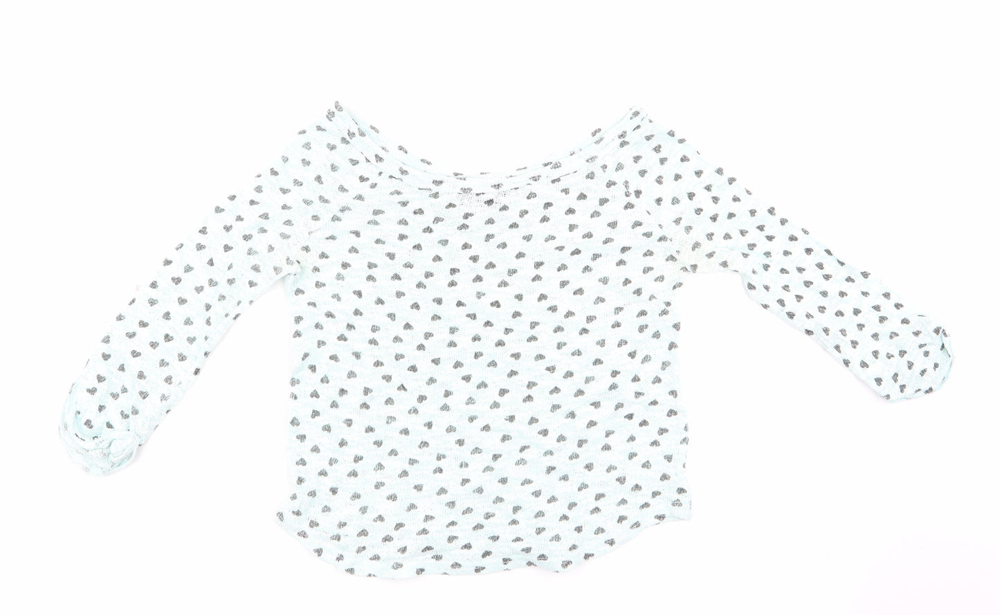 New Look Womens Green   Pullover Jumper Size 8  - heart print