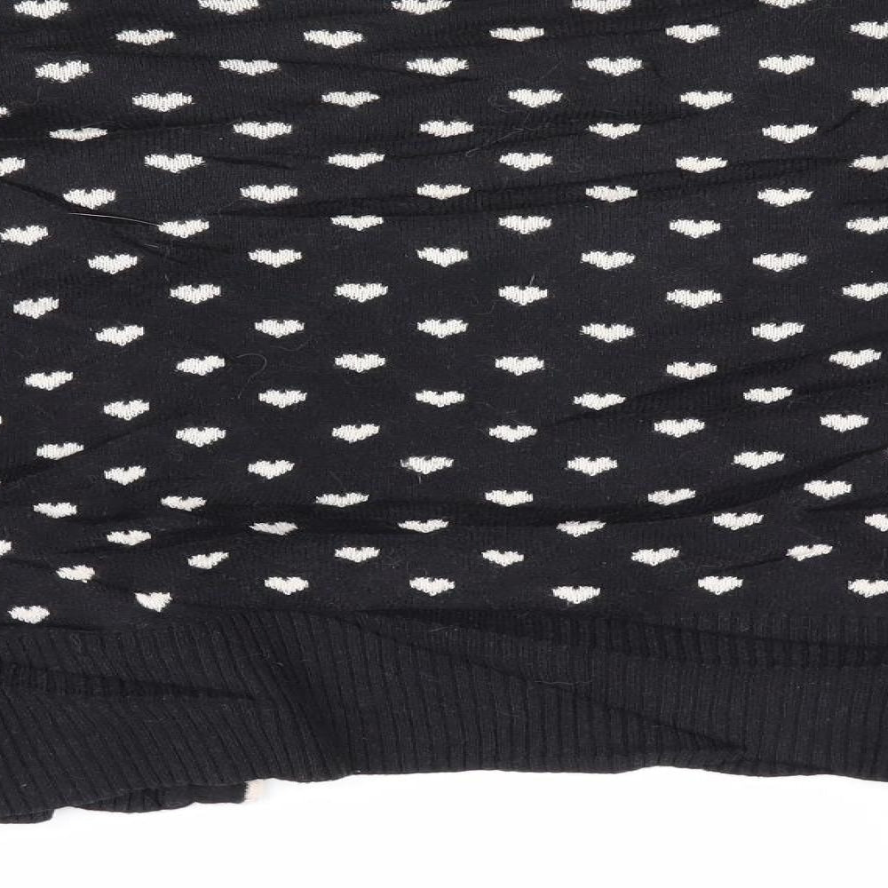 ASOS Womens Black Geometric  Cardigan Jumper Size 10