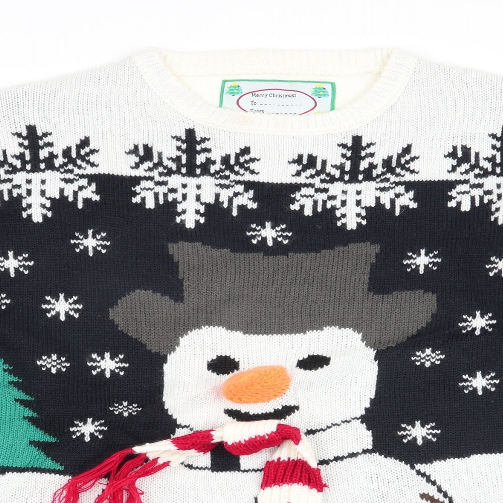 Cedar Wood State Mens Ivory Animal Print  Pullover Jumper Size M  - Christmas Jumper