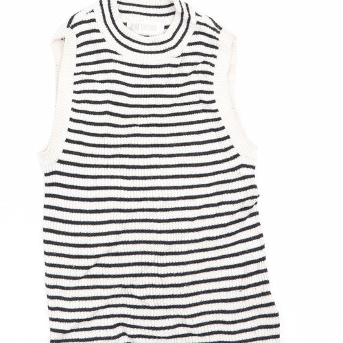 H&M Girls Black Striped  Tunic Jumper Size 9-10 Years