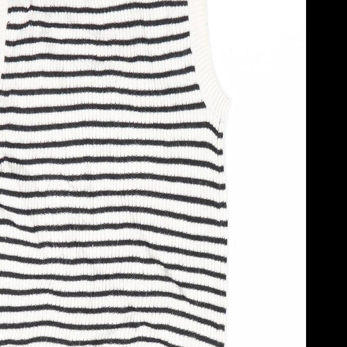 H&M Girls Black Striped  Tunic Jumper Size 9-10 Years
