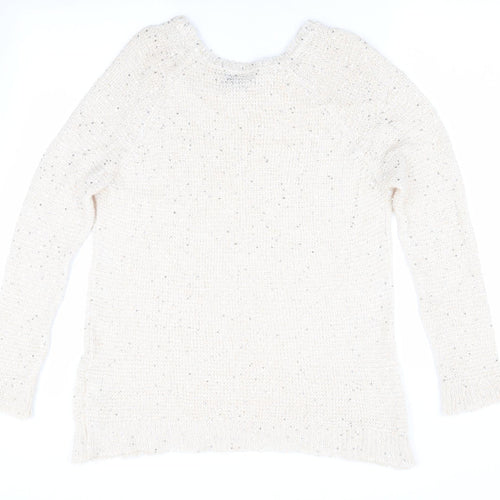 Topshop Womens Beige   Pullover Jumper Size 8  - Sequins all over