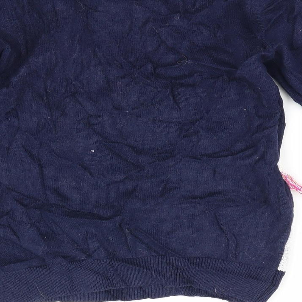 Marks and Spencer Girls Blue Animal Print  Pullover Jumper Size 5-6 Years  - Unicorn
