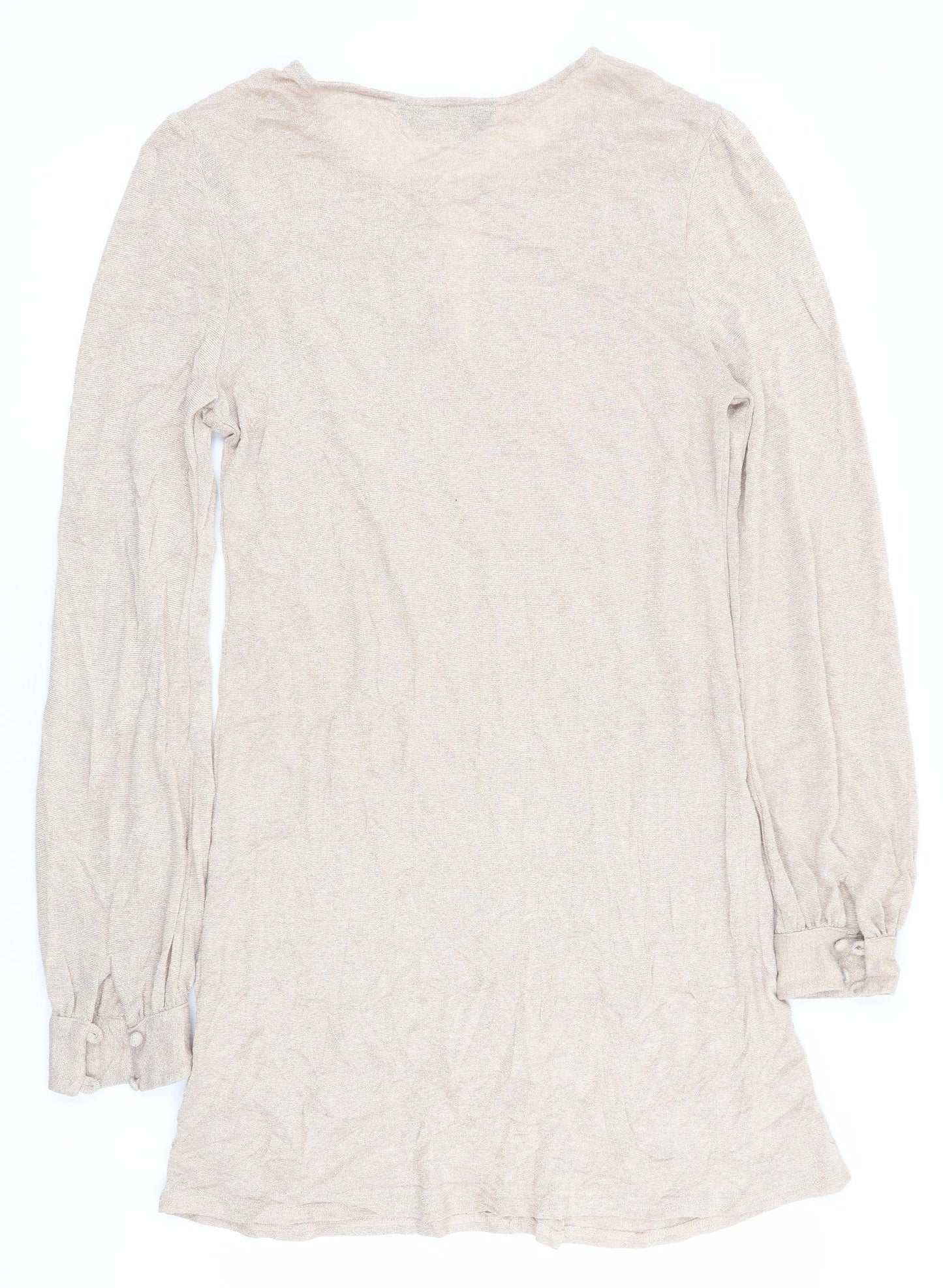 Dorothy Perkins Womens Gold   Tunic Jumper Size 14  - Subtle glitter effect