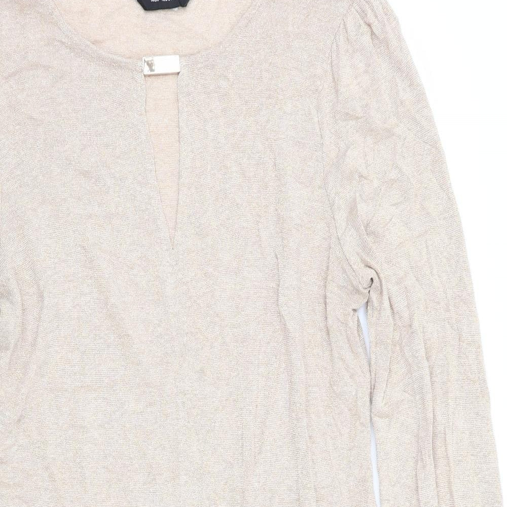 Dorothy Perkins Womens Gold   Tunic Jumper Size 14  - Subtle glitter effect