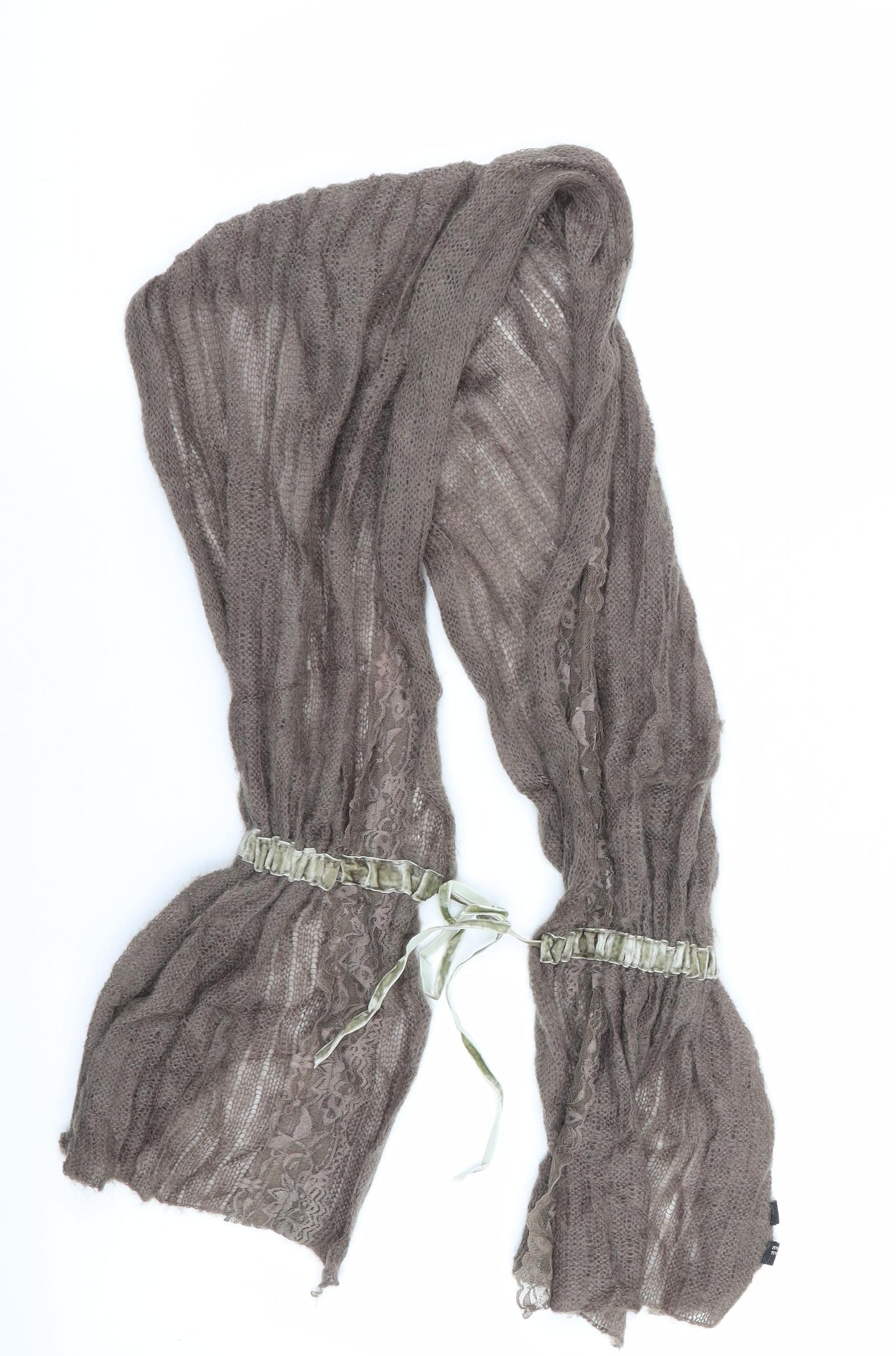 Passigat Womens Brown    Scarf   - Drawstring Scarf - lace insert