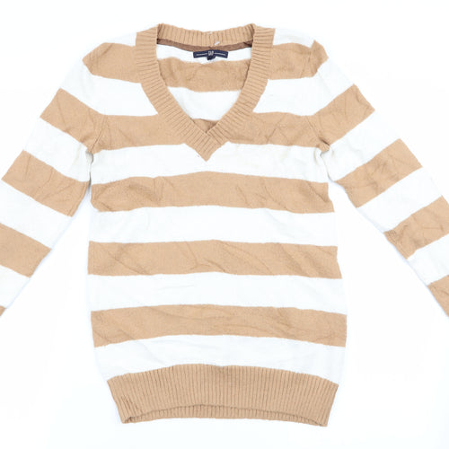 Gap Womens Beige Striped  Pullover Jumper Size S
