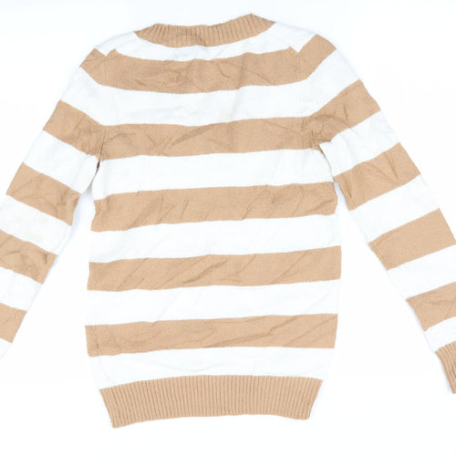 Gap Womens Beige Striped  Pullover Jumper Size S