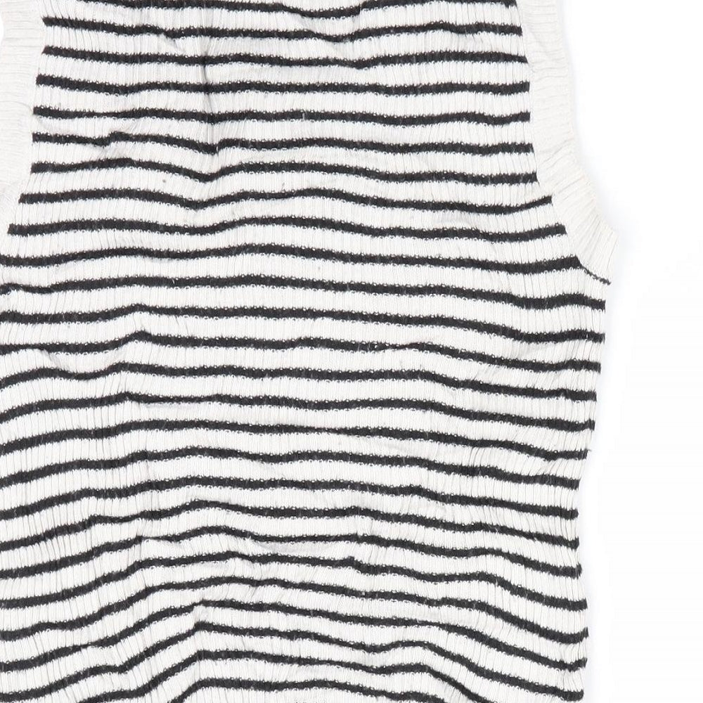 H&M Girls Black Striped  Vest Jumper Size 9-10 Years