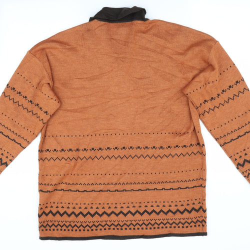 Lecomte Womens Orange Geometric  Pullover Jumper Size 14