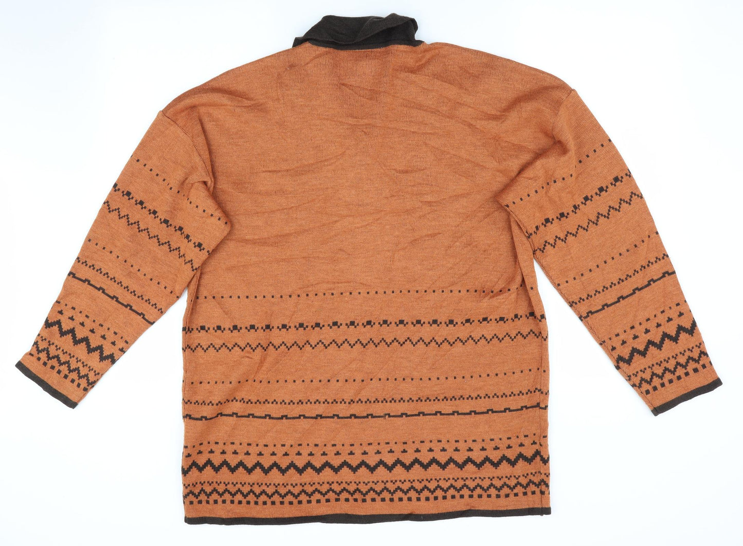 Lecomte Womens Orange Geometric  Pullover Jumper Size 14