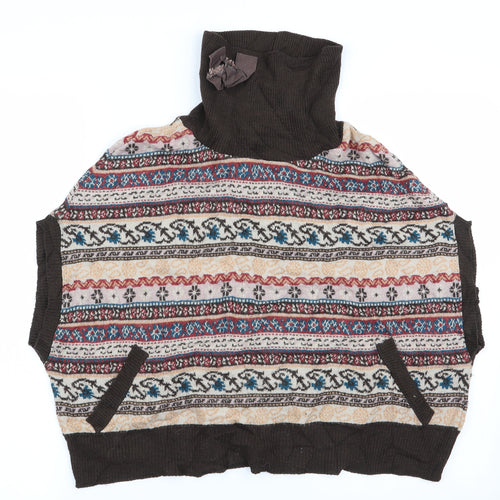 Nadine Womens Brown Floral  Vest Jumper Size S