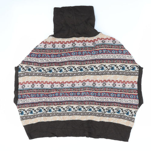Nadine Womens Brown Floral  Vest Jumper Size S