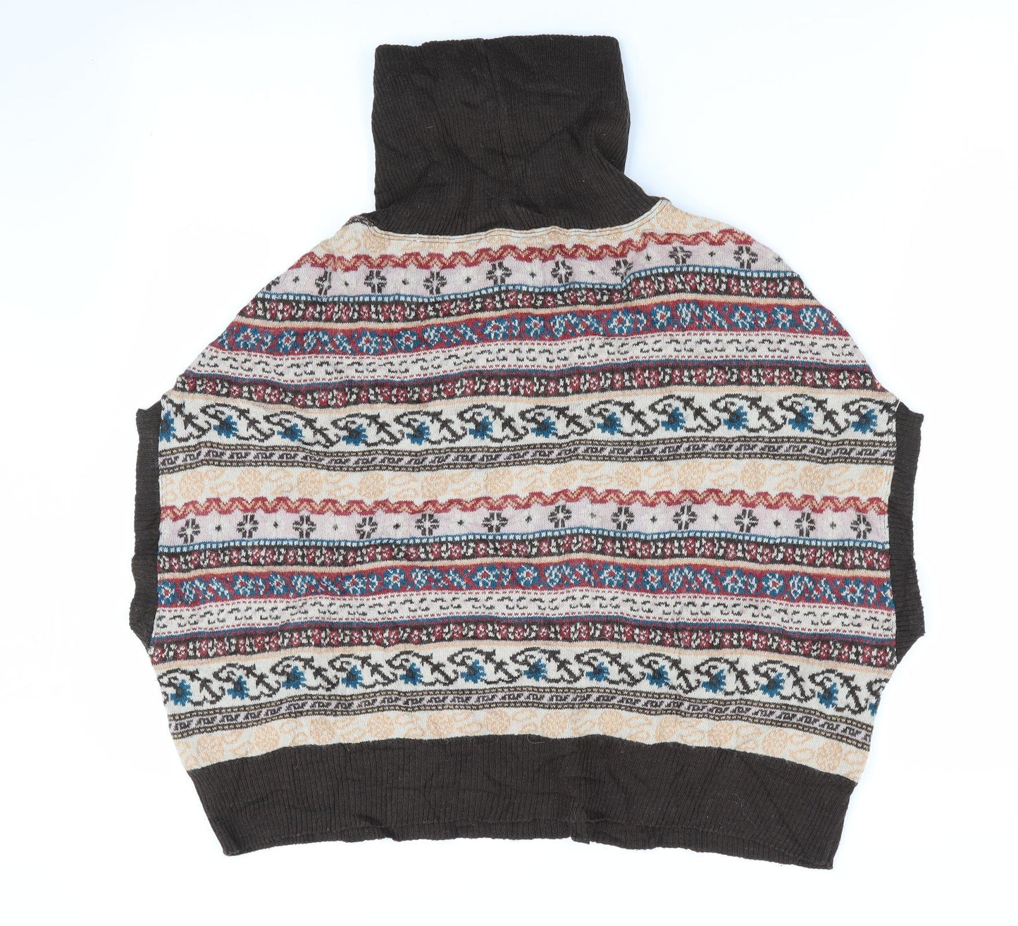 Nadine Womens Brown Floral  Vest Jumper Size S