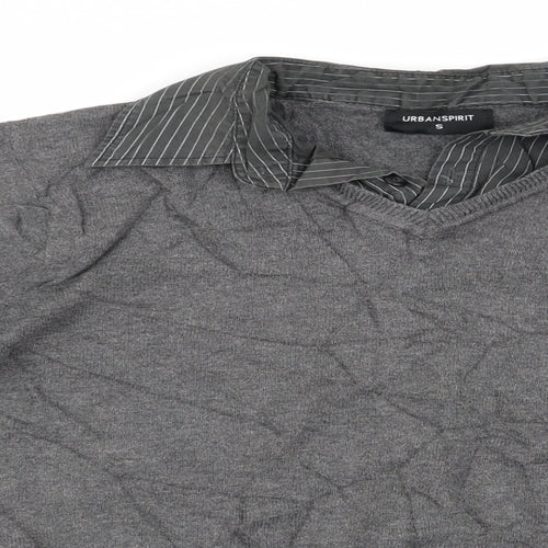 Urban Spirit Mens Grey   Pullover Jumper Size S  - Faux collar