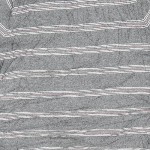 North Coast Mens Grey Striped  Pullover Jumper Size M