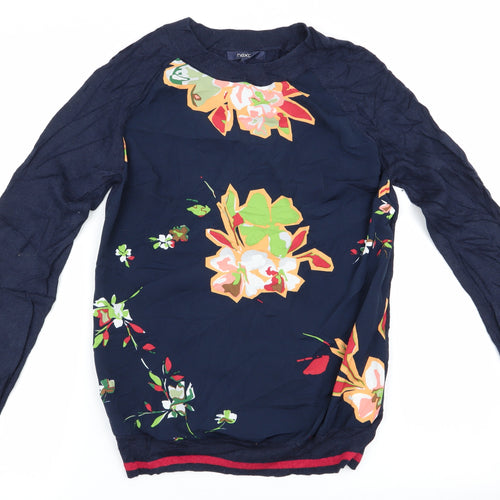 NEXT Womens Blue Floral  Pullover Jumper Size 6