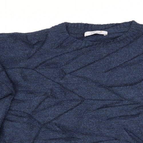Per Una Womens Blue Floral  Pullover Jumper Size 14  - Faux Shirt Hem
