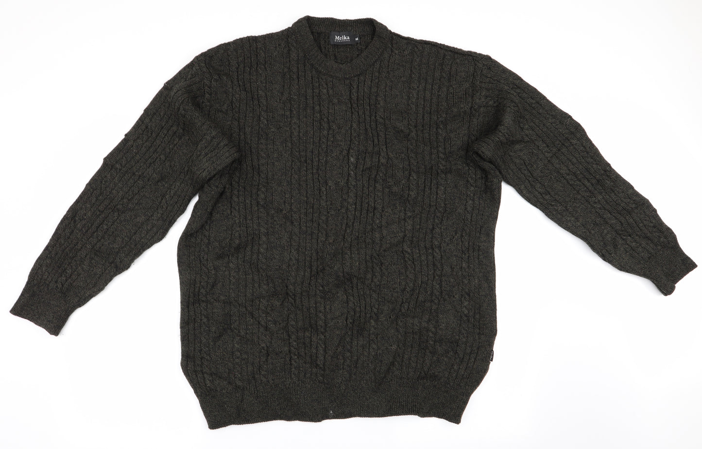 Melka Menswear Mens Green Geometric  Pullover Jumper Size XL