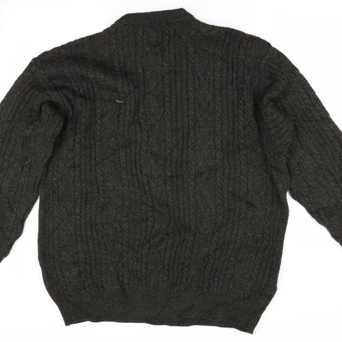 Melka Menswear Mens Green Geometric  Pullover Jumper Size XL