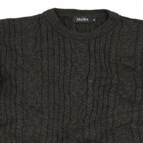 Melka Menswear Mens Green Geometric  Pullover Jumper Size XL