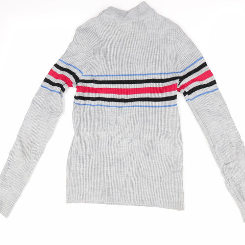 Cooperative Mens Grey Striped  Pullover Jumper Size M