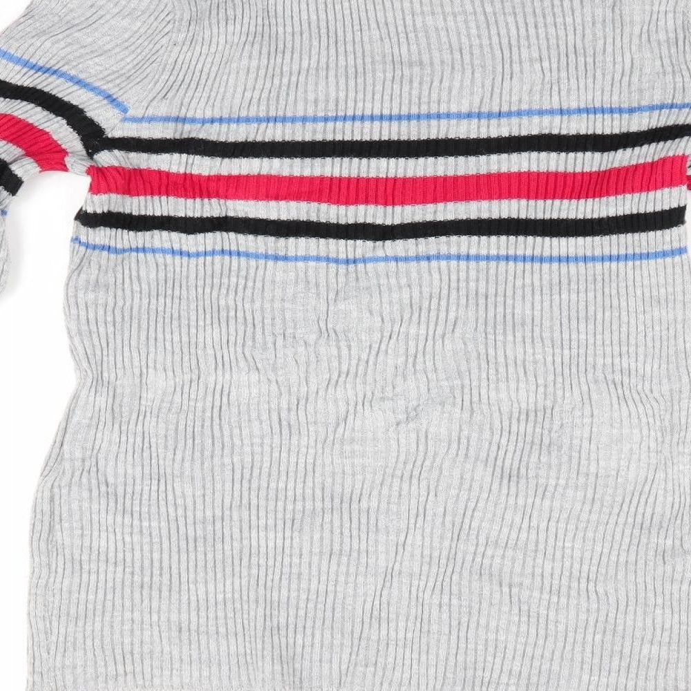 Cooperative Mens Grey Striped  Pullover Jumper Size M