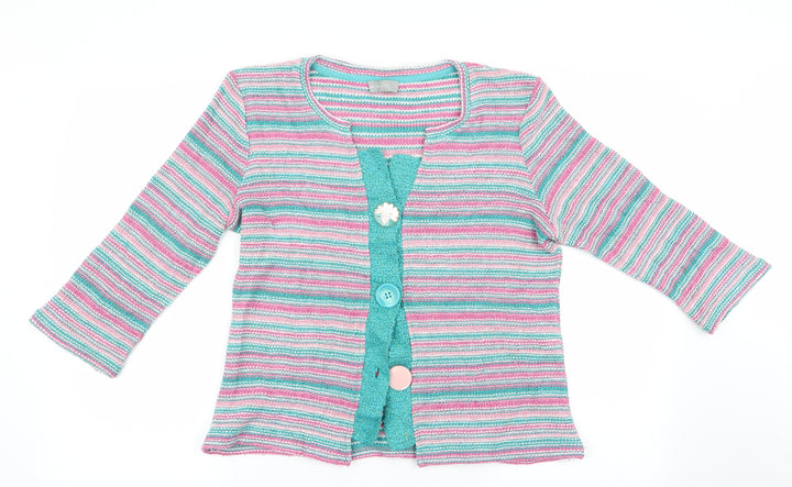 Per Una Womens Pink Striped Jacket Size L