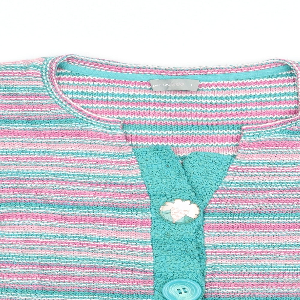 Per Una Womens Pink Striped  Jacket  Size L