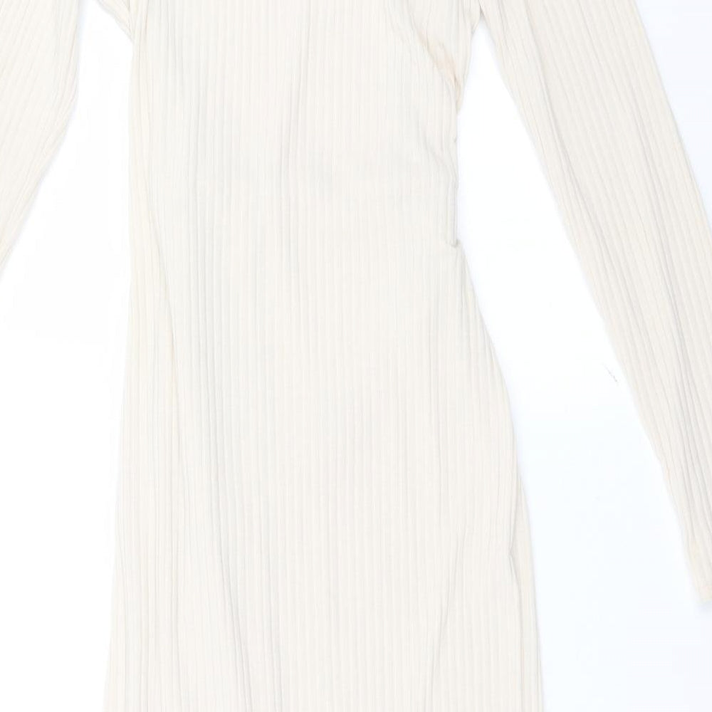 George Womens Beige Striped  A-Line  Size 12