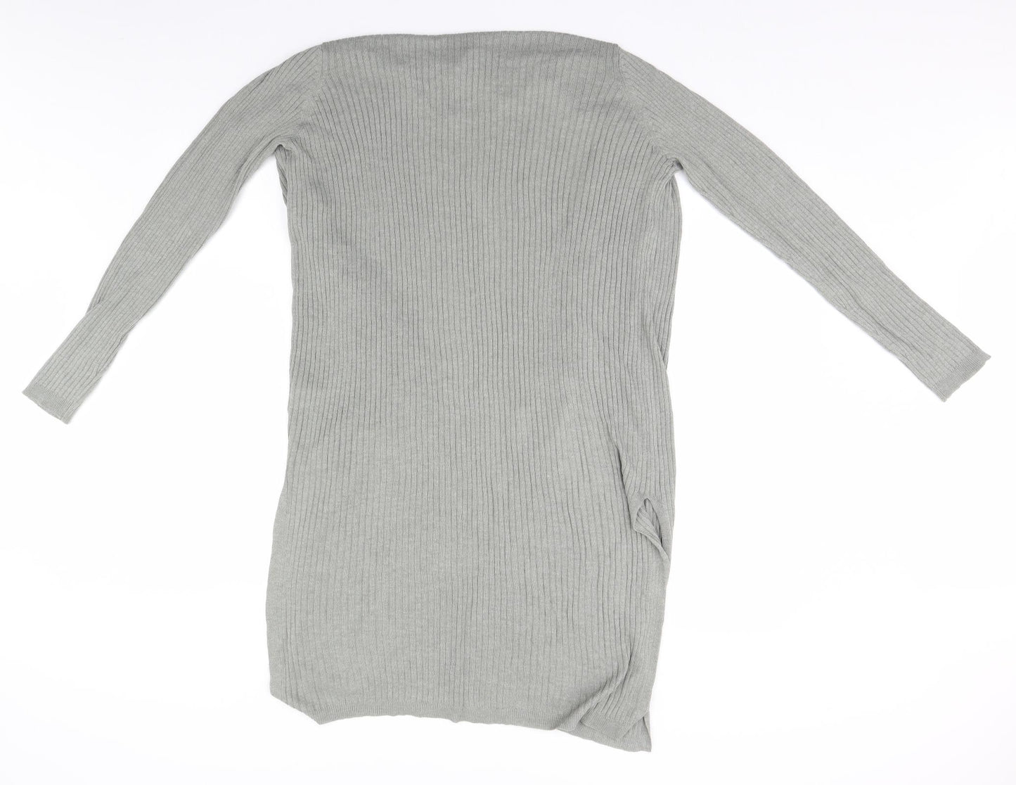 Primark Womens Grey Striped  Cardigan Jumper Size 10