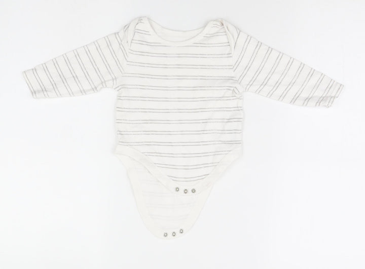 Primark Baby White Striped Leotard One-Piece Size 9-12 Months