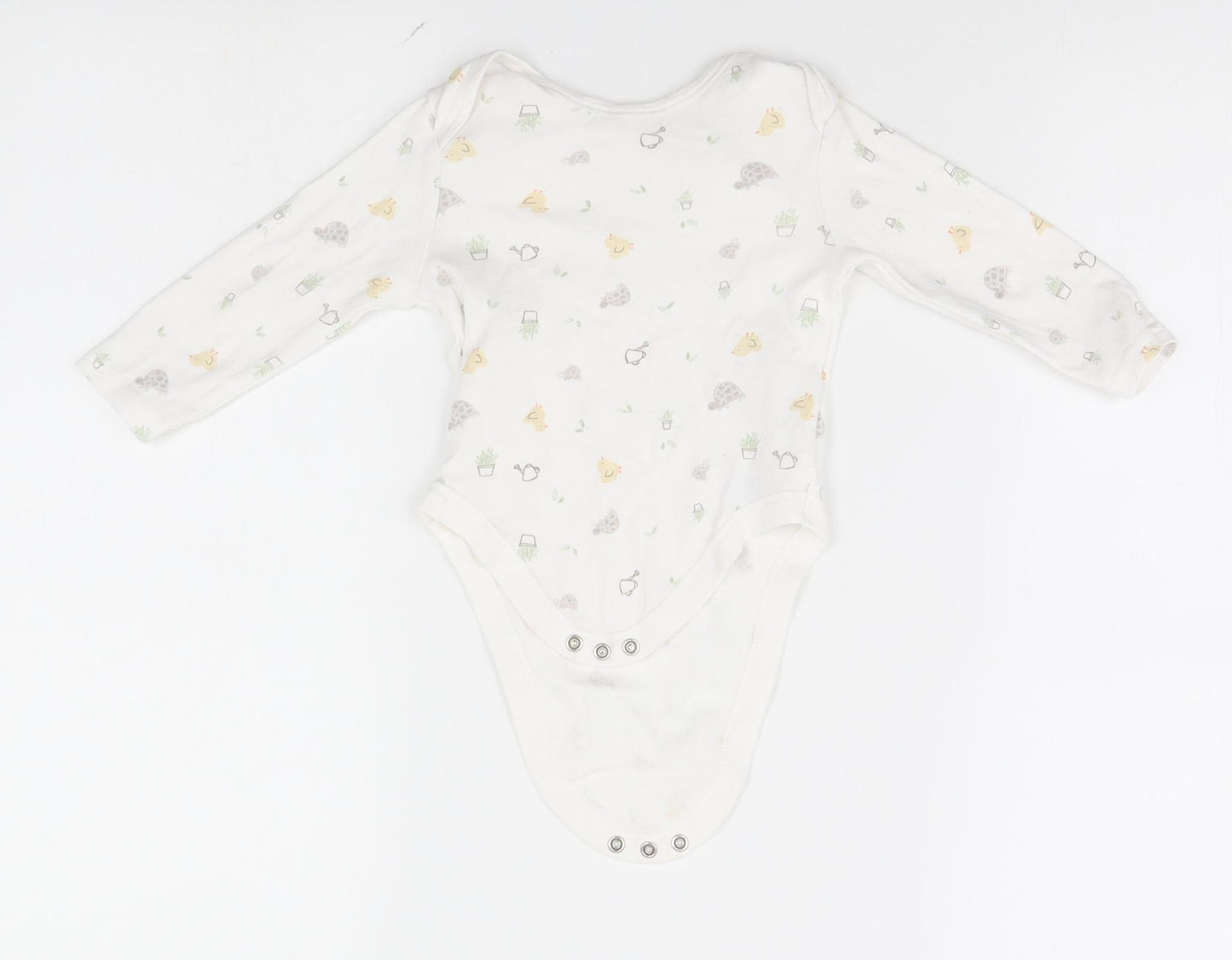 Primark Baby White Geometric  Leotard One-Piece Size 9-12 Months