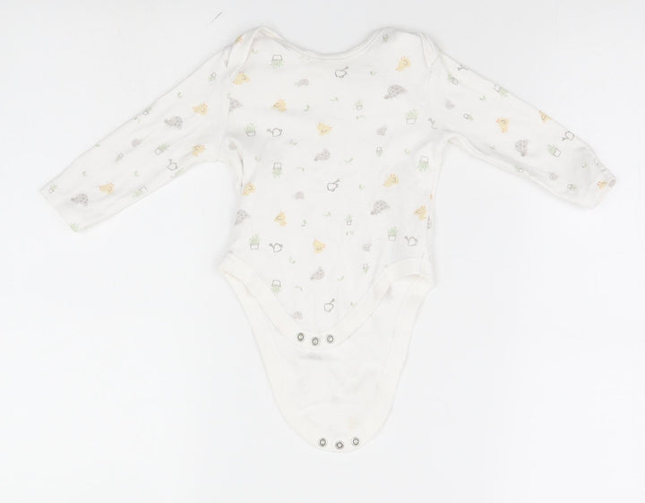 Primark Baby White Geometric  Leotard One-Piece Size 9-12 Months