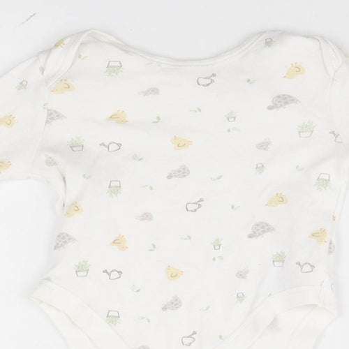 Primark Baby White Geometric  Leotard One-Piece Size 9-12 Months