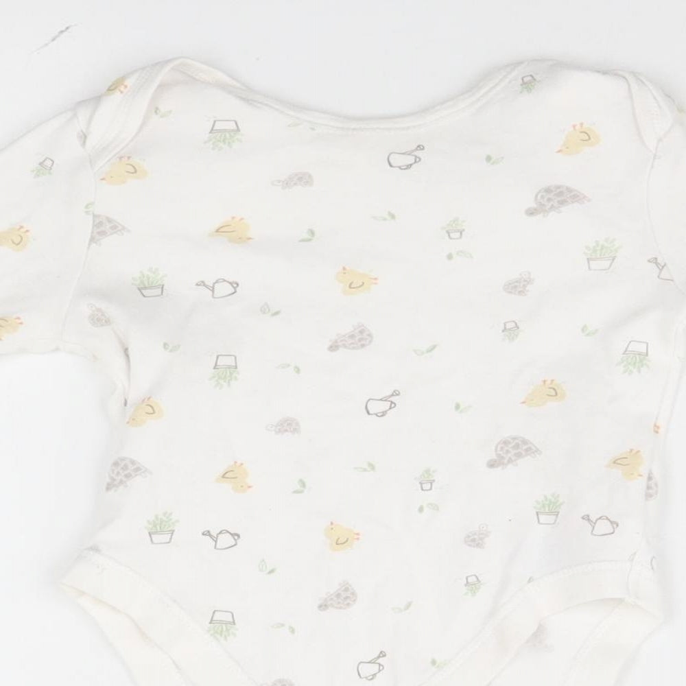 Primark Baby White Geometric  Leotard One-Piece Size 9-12 Months